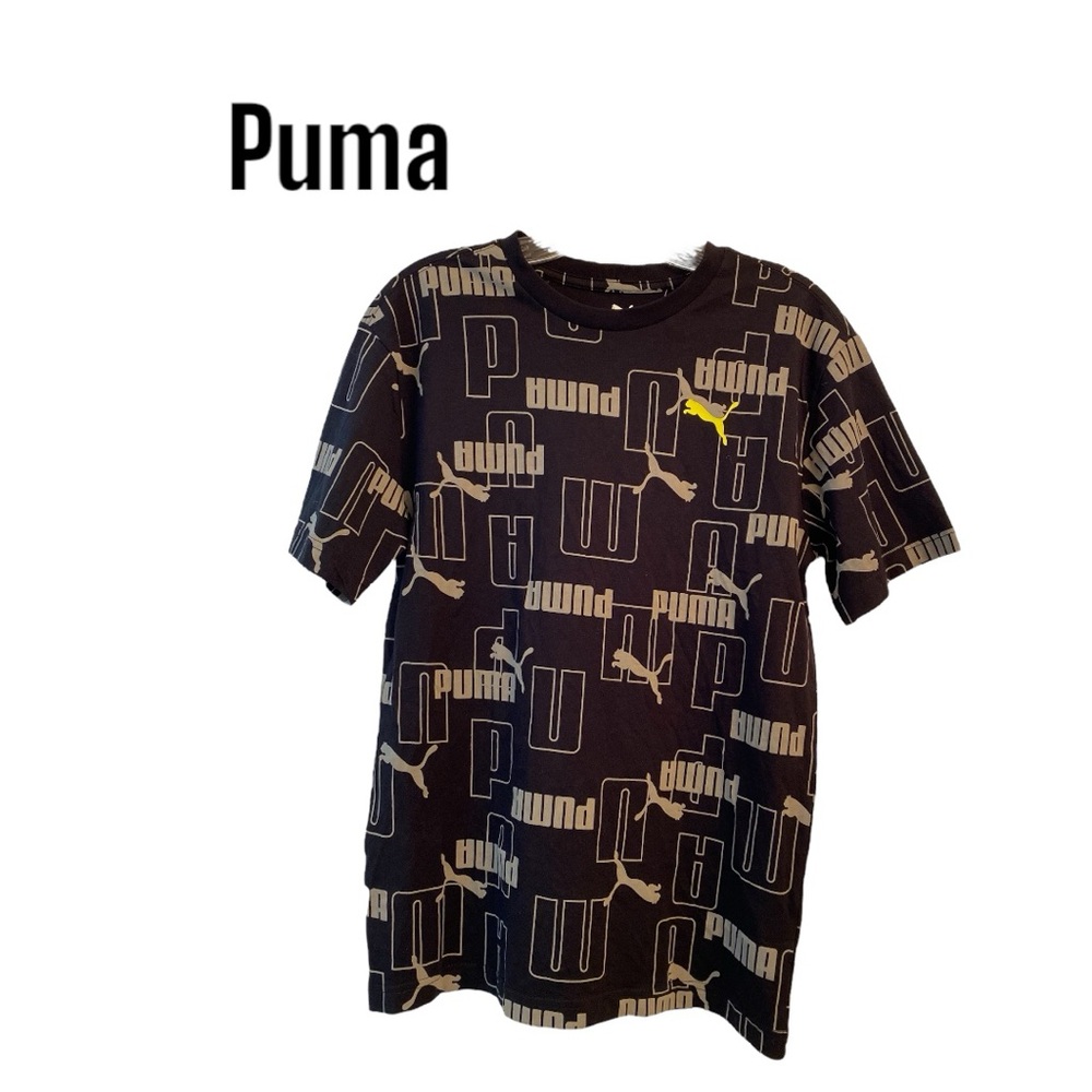 Puma Black Logo Short Sleeve T- shirt XL NWT